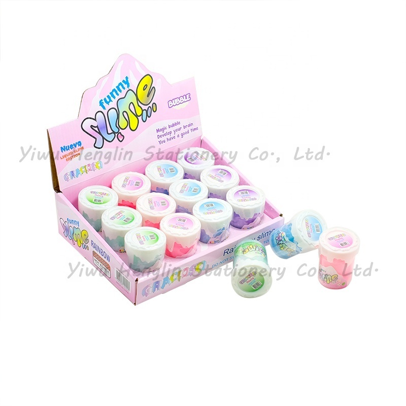 New arrival snow mountain shape glitter squishy slime supplies polymer galaxy jelly blow bubble crystal slime making kit