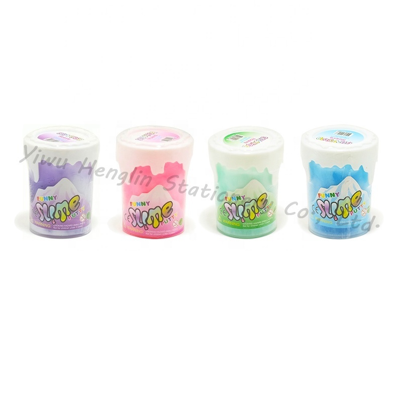 New arrival snow mountain shape glitter squishy slime supplies polymer galaxy jelly blow bubble crystal slime making kit