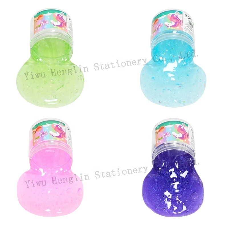 New arrival colorful soft jelly glitter galaxy charm moon star accessories transparent slime making kit for kids play slime toy