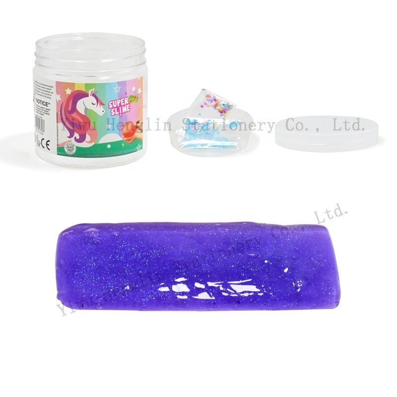 Hot sale good quality glitter galaxy charm moon star accessories jelly soft slime making kit for kids