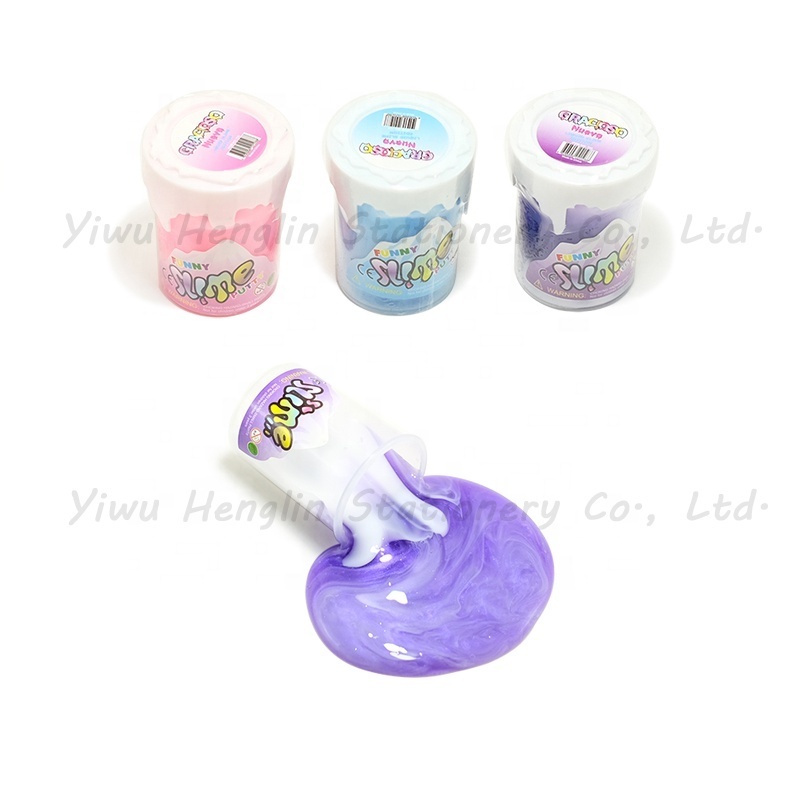 Wholesale non-toxic blow bubble slime supplies for kids galaxy glitter DIY soft jelly crystal mud funny clay putty slime