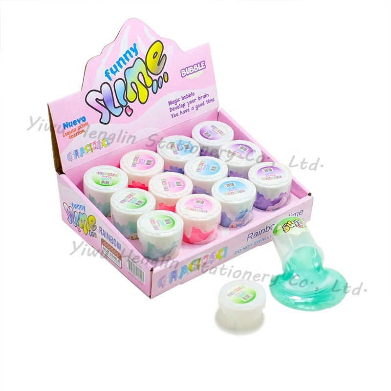 2021 cute mini snow mountain shape colorful squishy jelly slime making kit 2 color packing glitter galaxy crystal slime kit