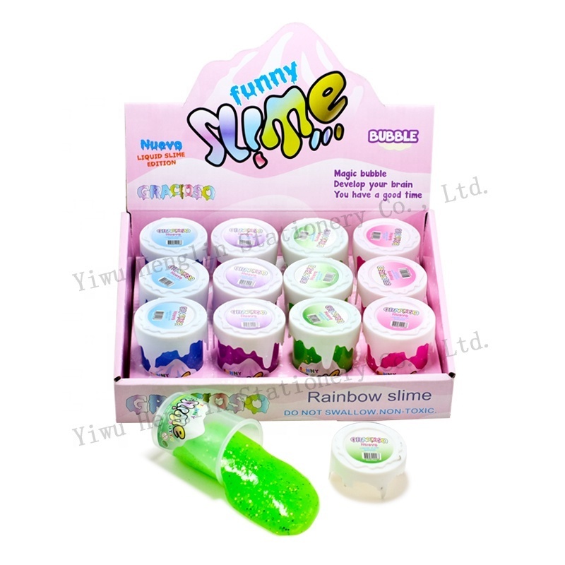 New design snow mountain shape colorful noisy putty slime making kit kids ECO-friendly blow bubble jelly squishy slime kit