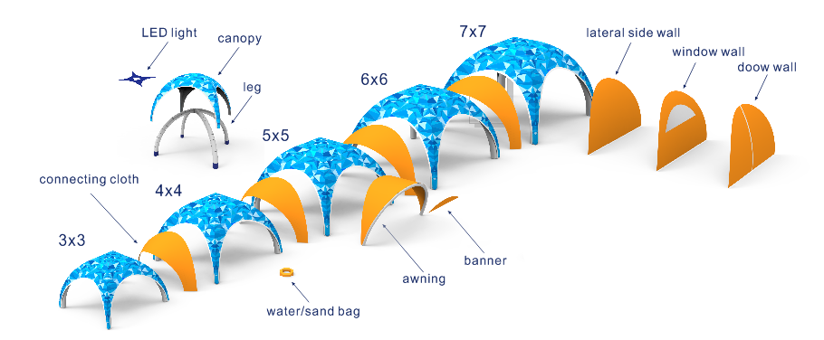 Hot Sale Events Exhibition Sport Outdoor Air Marquee Advertising Promotional Dome Inflatable Gazebo Canopy Tent