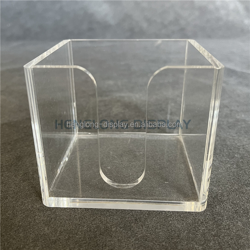 Clear acrylic table sticky notepad holder acrylic desktop memo paper pad holder for office