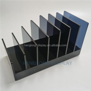 Desk Acrylic Trapezoidal Display Tinted Black Acrylic Multi-layer Purse Wallet Display Rack