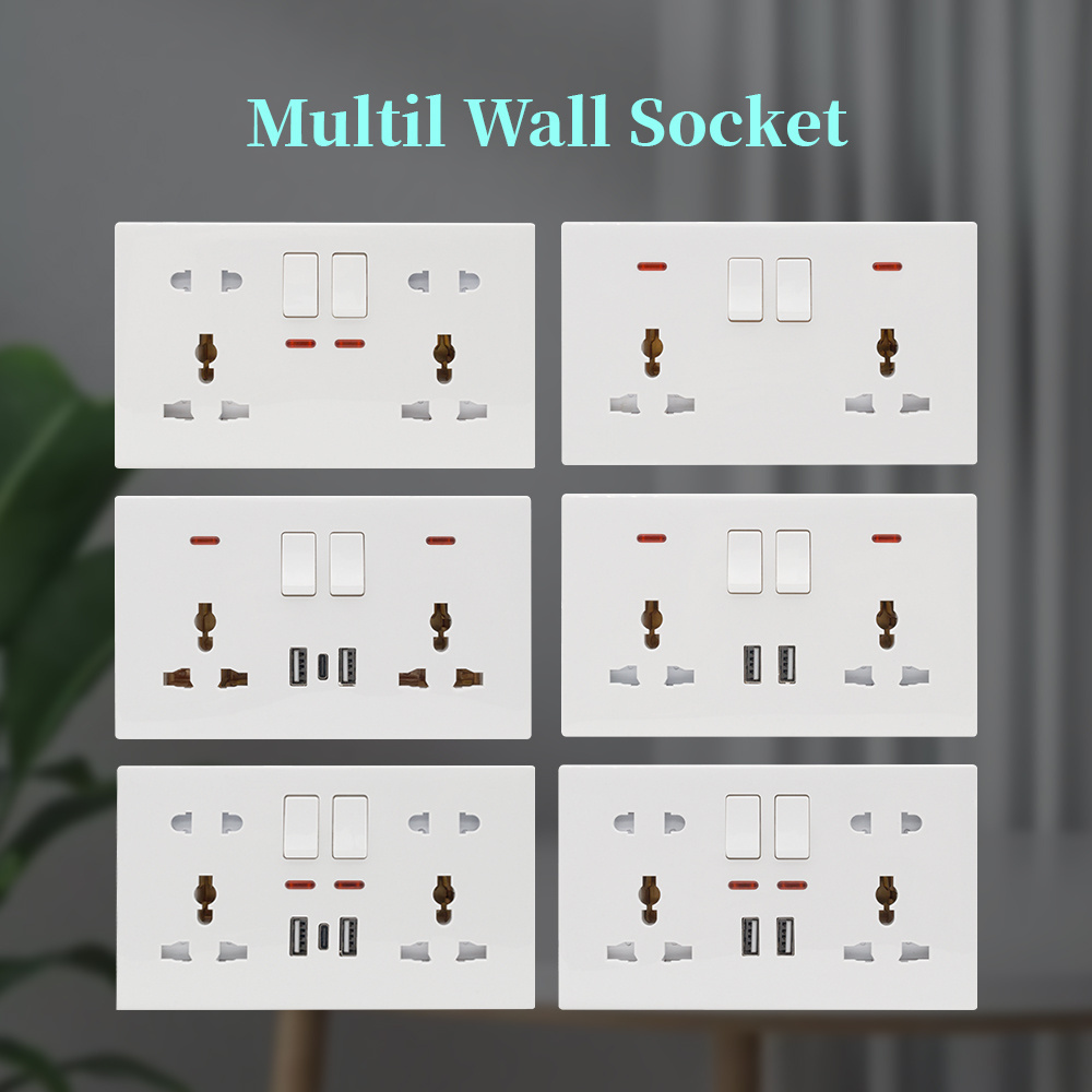 Good quality factory wholesale wall socket switch PC plastic fireproof UK standard 16A switch home light control switch