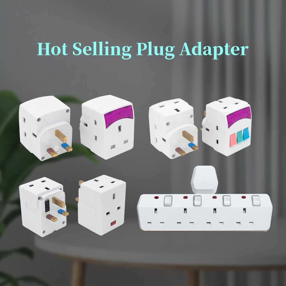 T504M UAE Dubai T shaped Electrical 4 Pin Universal Socket Power Multi Plug Adapter