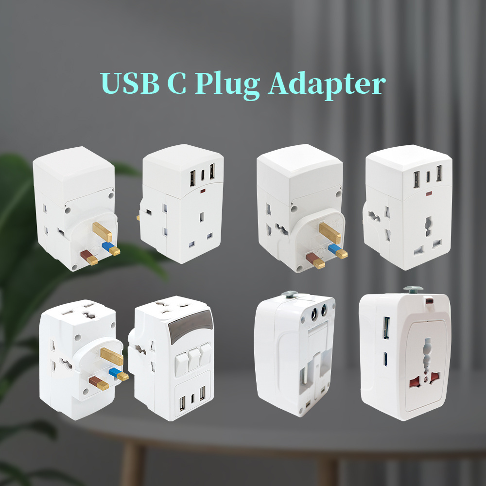 T504M UAE Dubai T shaped Electrical 4 Pin Universal Socket Power Multi Plug Adapter