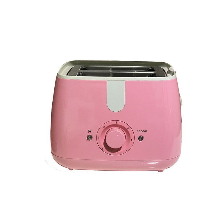 Cheap Price Convenient Non Stick Electric 2 Slicer Bread Mini Pink Toaster 220V Camping For Breakfast Lunch Dinner Home Use