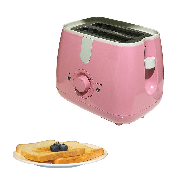 Cheap Price Convenient Non Stick Electric 2 Slicer Bread Mini Pink Toaster 220V Camping For Breakfast Lunch Dinner Home Use