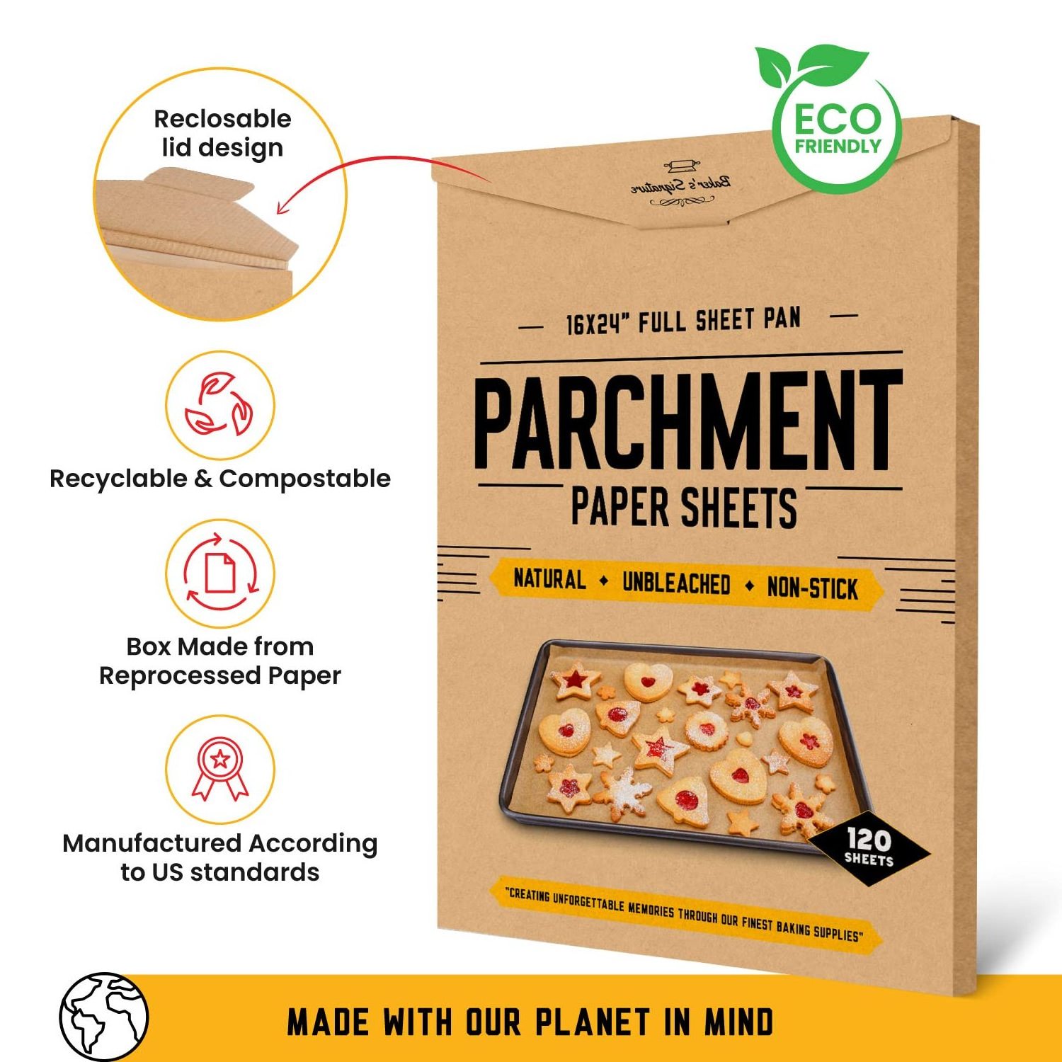 hot 200 Pcs Parchment Paper Baking Sheets 12x16 Inches Non-Stick Precut Baking Parchment Perfect for Baking Grilling