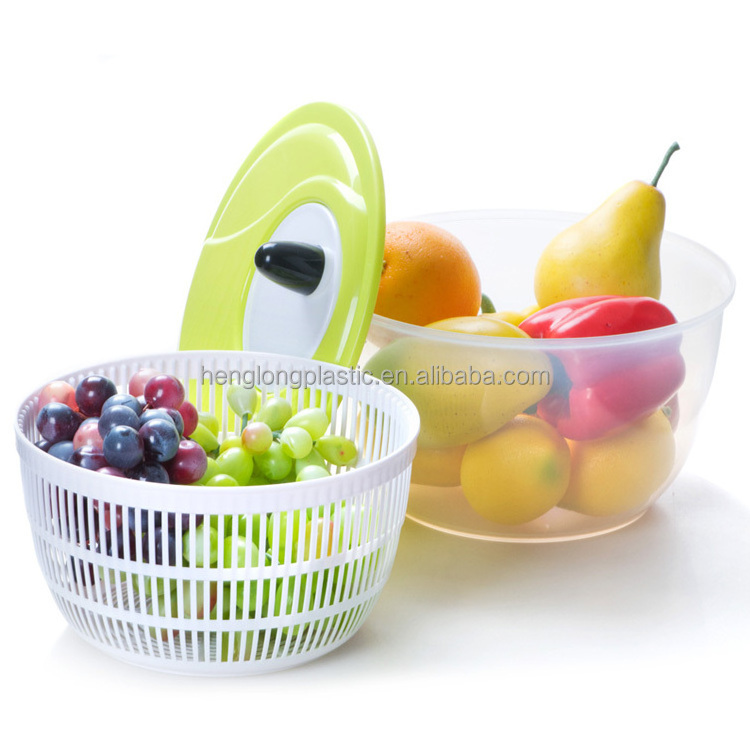 Plastic Manual Salad Spinner Vegetable Spinner Salade Spinner, Colander With Basket