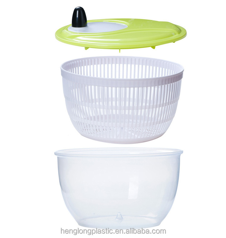 Plastic Manual Salad Spinner Vegetable Spinner Salade Spinner, Colander With Basket