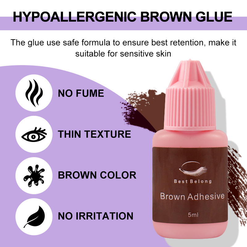 Professional Brown Glue for Eyelash Extension Waterproof Brown Glue Eyelash Extension Adhesive Glue Lash Adhesive