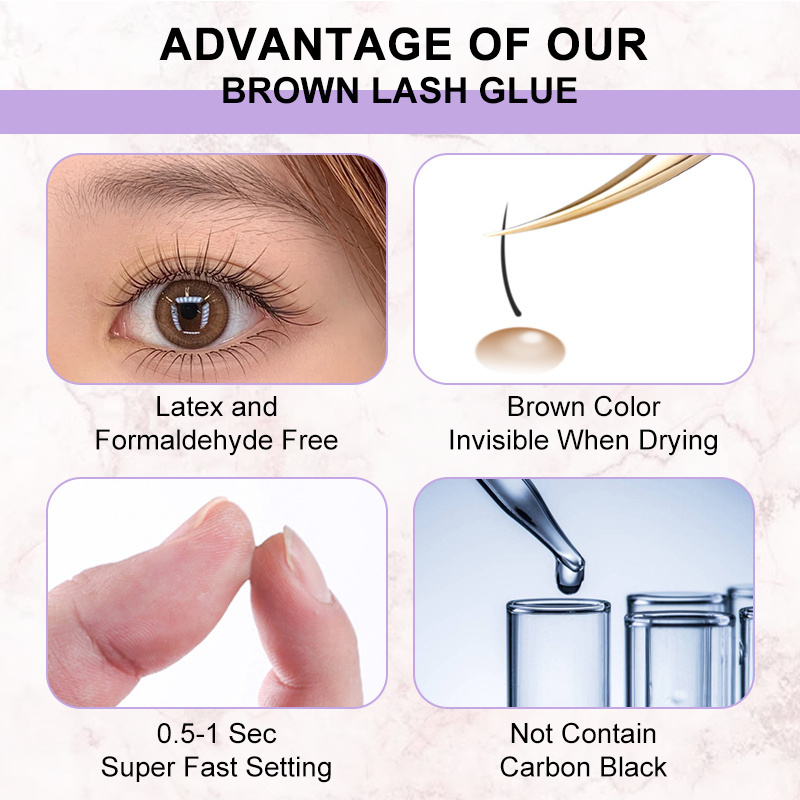 Professional Brown Glue for Eyelash Extension Waterproof Brown Glue Eyelash Extension Adhesive Glue Lash Adhesive