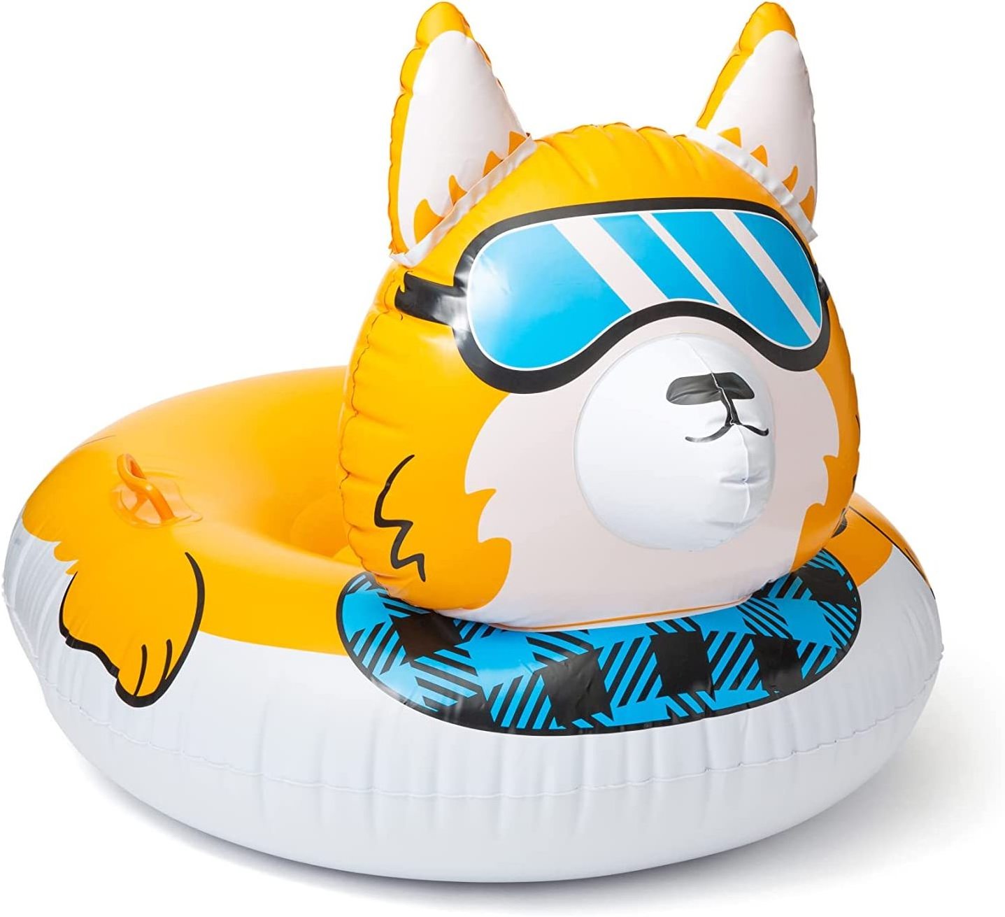 Inflatable Animal Corgi Shaped Snow Tube Winter Sports Instrument Sled for Fun