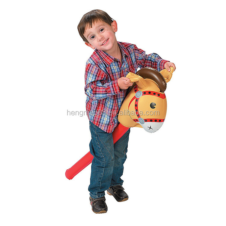 fun party decor kids toy inflatable riding horse head stick toy