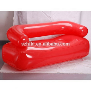 2+ seater lounge red inflatable sofa chair couch for indoor/outdoor camping relaxing.