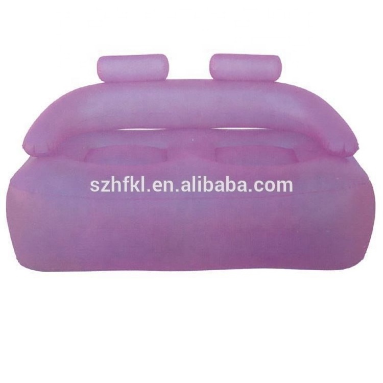 double seat inflatable sofa chair with headrest,inflatable lounge sofa pink