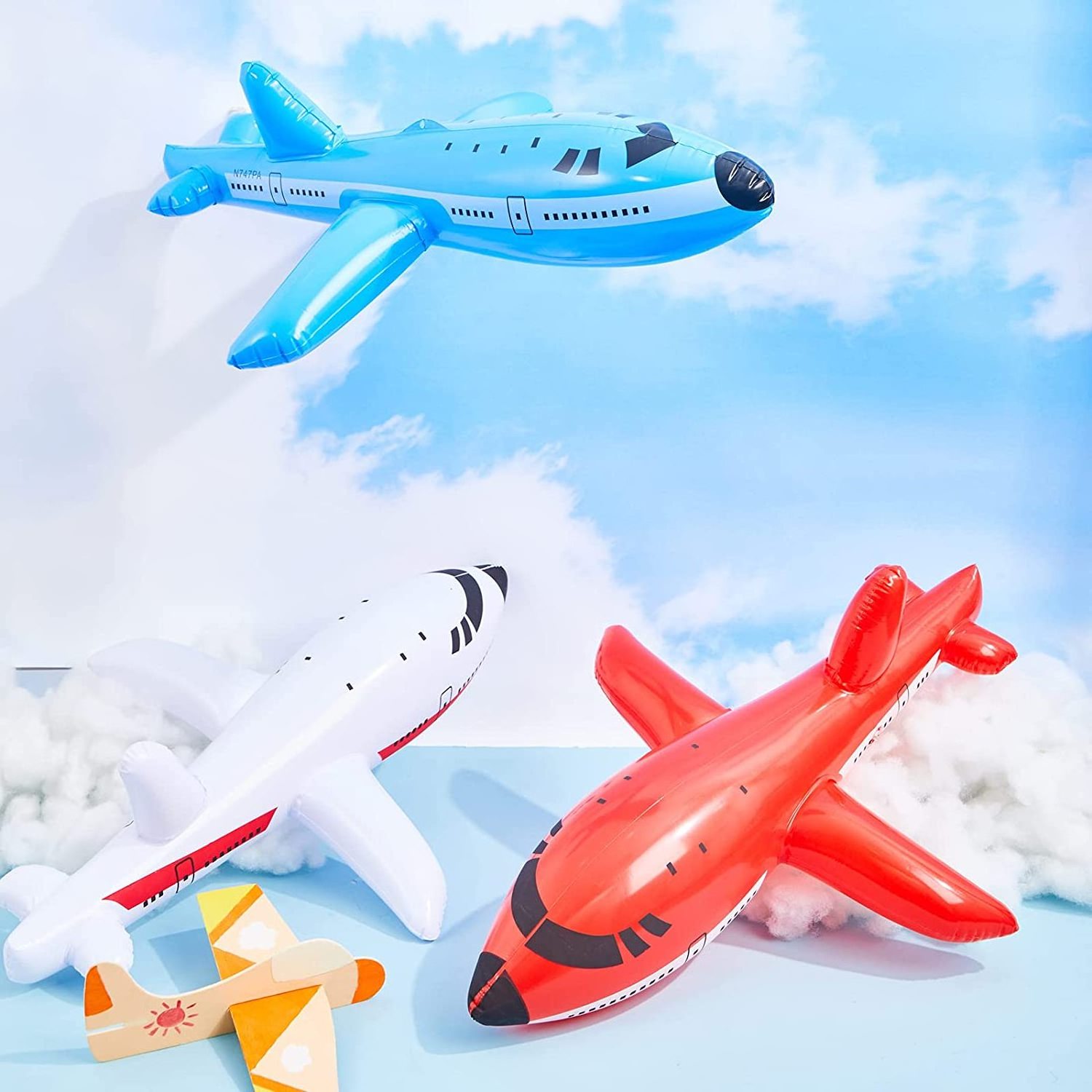 Inflatable Airplanes Aircraft Inflates Plane Inflated Toys for Kids Birthday Shower Party Decoration Supplies