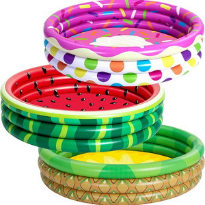 45 inch Inflatable Kiddie Pools Watermelon & Pineapple & Cupcake 3 Packs Summer Fun Swimming Pool for Kids