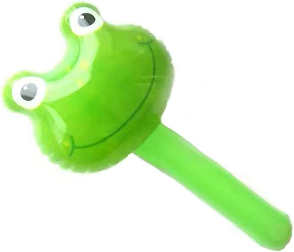 Inflatable Frog Hammer with Sound Bell Big Eye Frog Stick Balloon Funny Handle Hammer Frog for Theme Party Wedding Birthday Kids