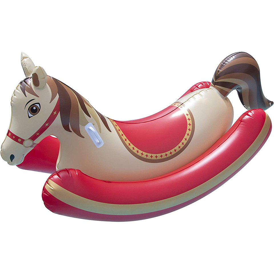 Inflatable Hobby Horse Rocker Float Swimming Pool Ride-on Animal Toy for Kids Adults