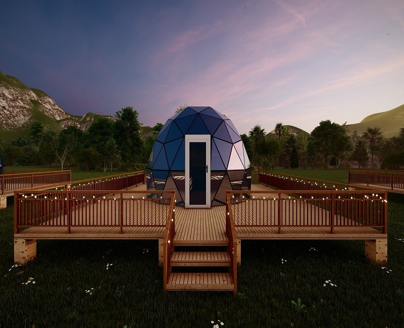 Custom Luxury House Outdoor Glamping Igloo 8M Glass Dome Tents For Resort