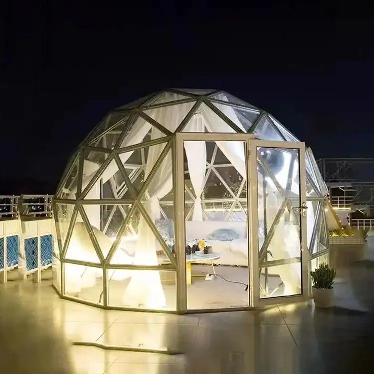 Outdoor Glass Dome House Garden Igloo Tent Geodesic Dome Tent Glamping Dome Tent