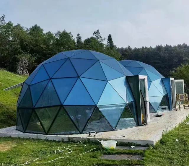 Custom Luxury House Outdoor Glamping Igloo 8M Glass Dome Tents For Resort