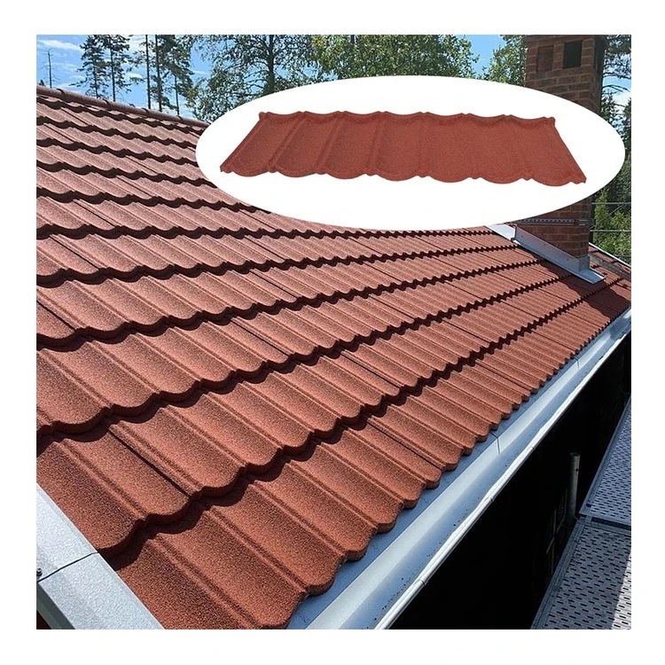 Building roofing materials New Zealand technology lightweight insulated colorful stone coated metal roof tiles