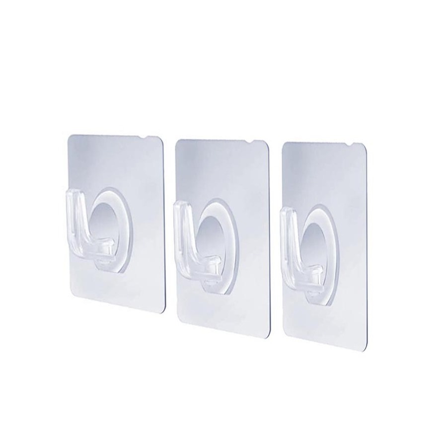 Hengmo Wall Hooks Strong Adhesive Hooks Clear Transparent Hooks for Towel Loofah Bathrobe Coats Ceiling Hanger