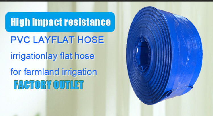 Flat Hose Flexible Farm Irrigation Pvc Layflat / Lay Flat Drain Hose Pipe For Agriculture Irrigation