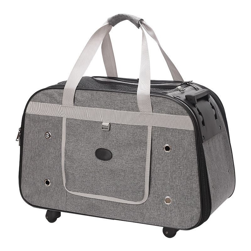 OEM Wholesale Detachable Large Size Airline Approved Breathable Portable Cat Travel Trolley Pet Dog Carrier on Wheels