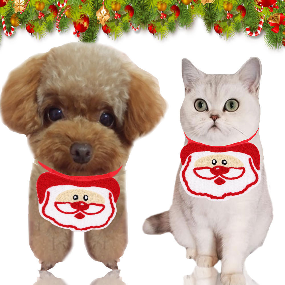 Wholesale Soft Custom Christmas Printing Triangle Bibs Cooling Personalized Pet Scarf Cat Dog Bandana