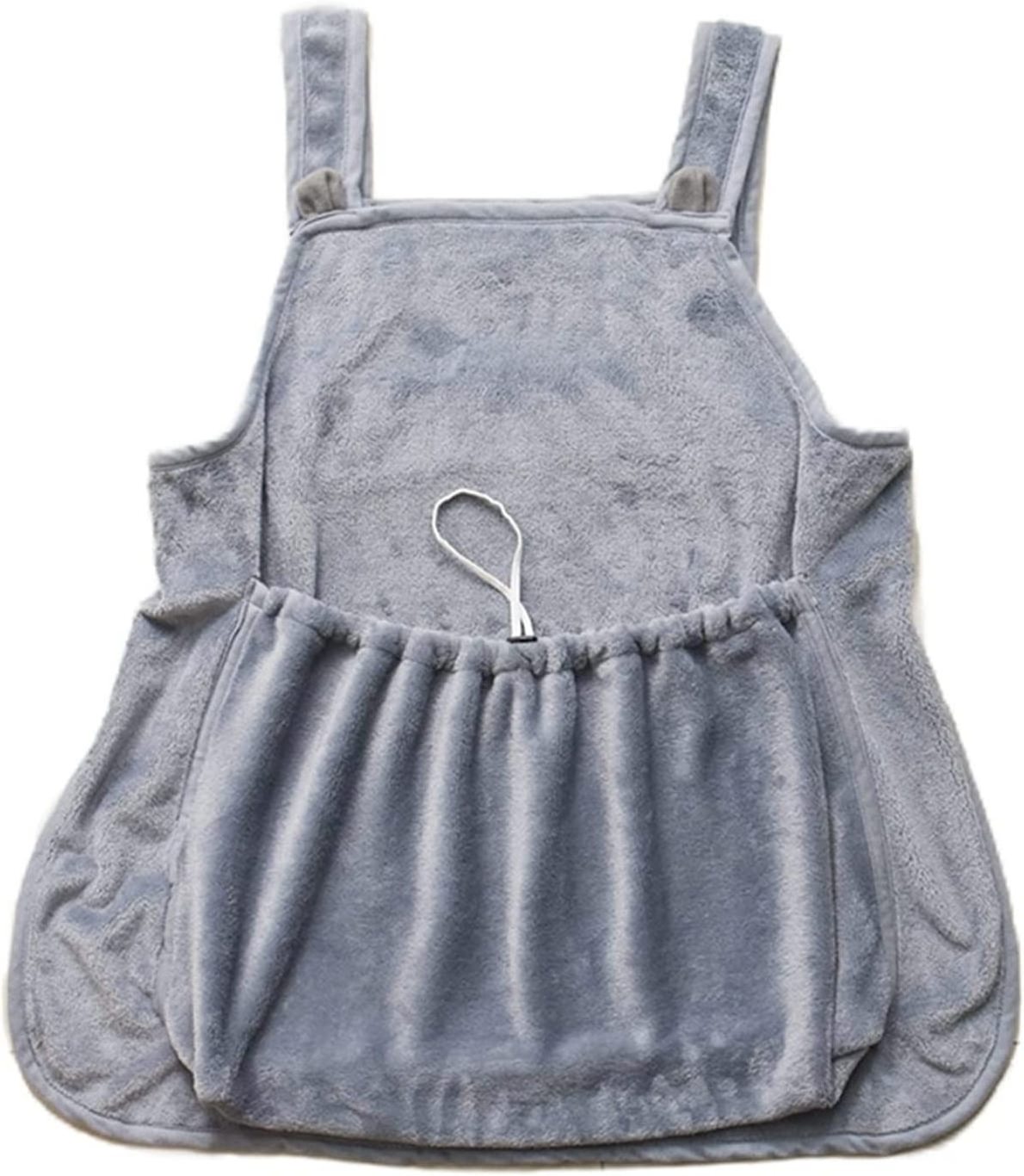 Accompany Grey Fleece Flannel Sleeping Cat Apron Carrier Bag with Pocket