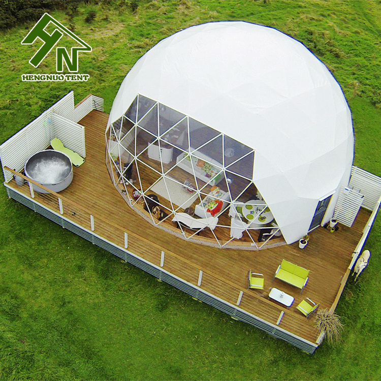 luxury hotel waterproof tent cover 10m geodesic dome tent