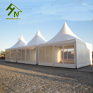 white outdoor wind proof aluminum cube structure gazebo church tent with windows / 10 x 10 tenda pagoda