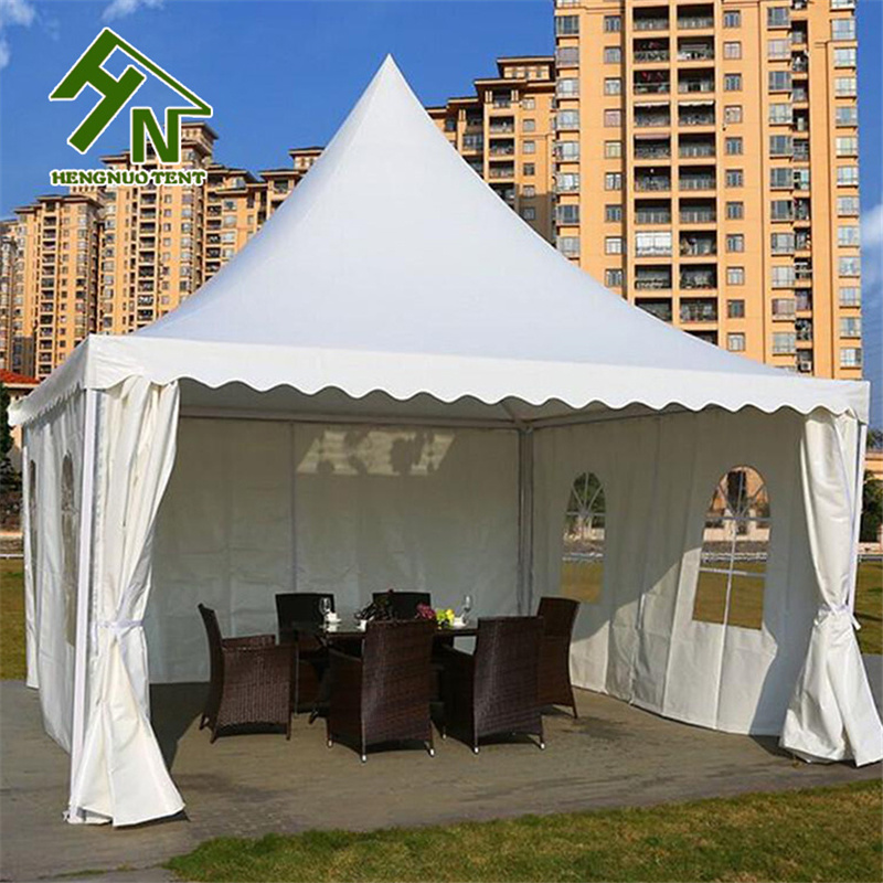 white outdoor wind proof aluminum cube structure gazebo church tent with windows / 10 x 10 tenda pagoda