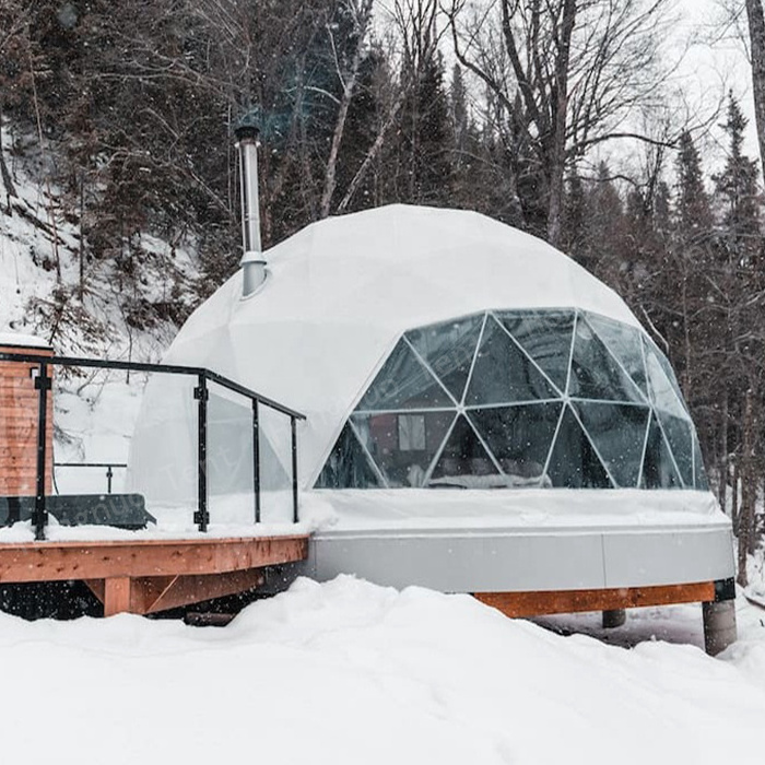 Winter Outdoor Glamping Dome Kits Prefab Houses Luxury Living Tents For Camp Resorts