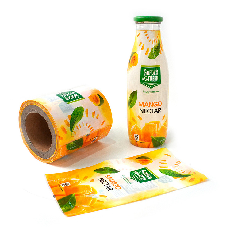 Custom Logo Printing Heat Shrink Sleeves Rolls PET PVC Film Plastic Wrap Shrink Sleeve Label for Juice Bottle Beverage