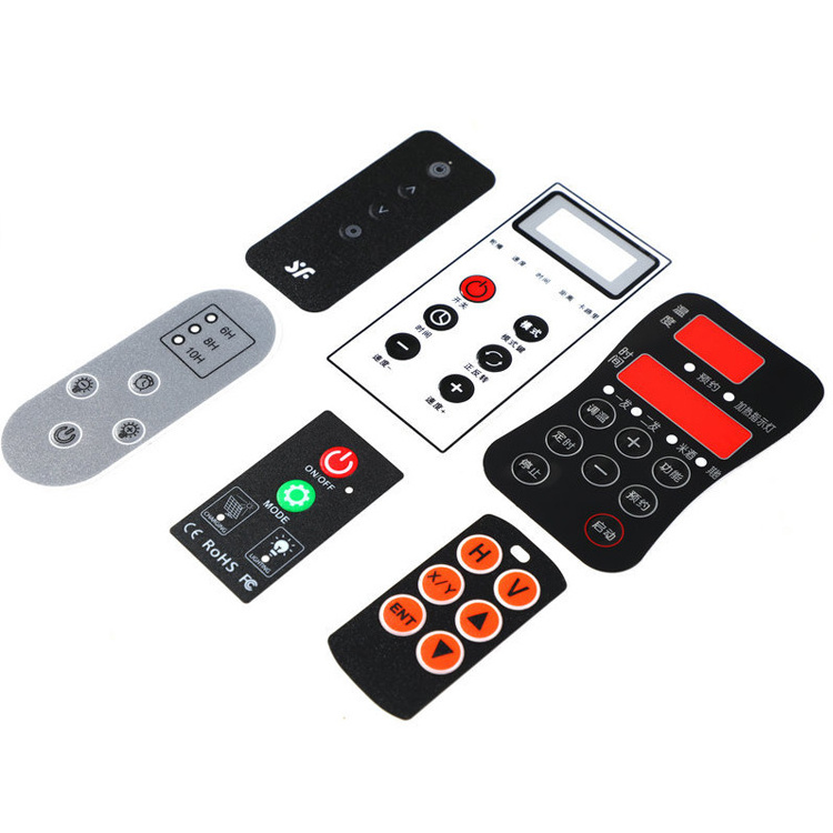 PMMA/PC/PET/PVC Panel Label Manufacturer Custom Embossed On Off Push Button Membrane Switch Panel at Factory Price