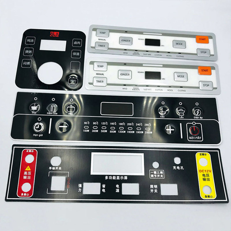 Quick Sampling Digital/Silk Sreen Printing 3-M Adhesive Polycarbonate PC Membrane Graphic Overlays for Electronic Control Panels