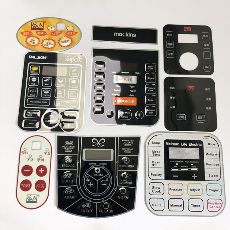 Custom Key Pad Graphic Overlay Factory Price Button Membrane Switch Keyboard Panel PC for Sale