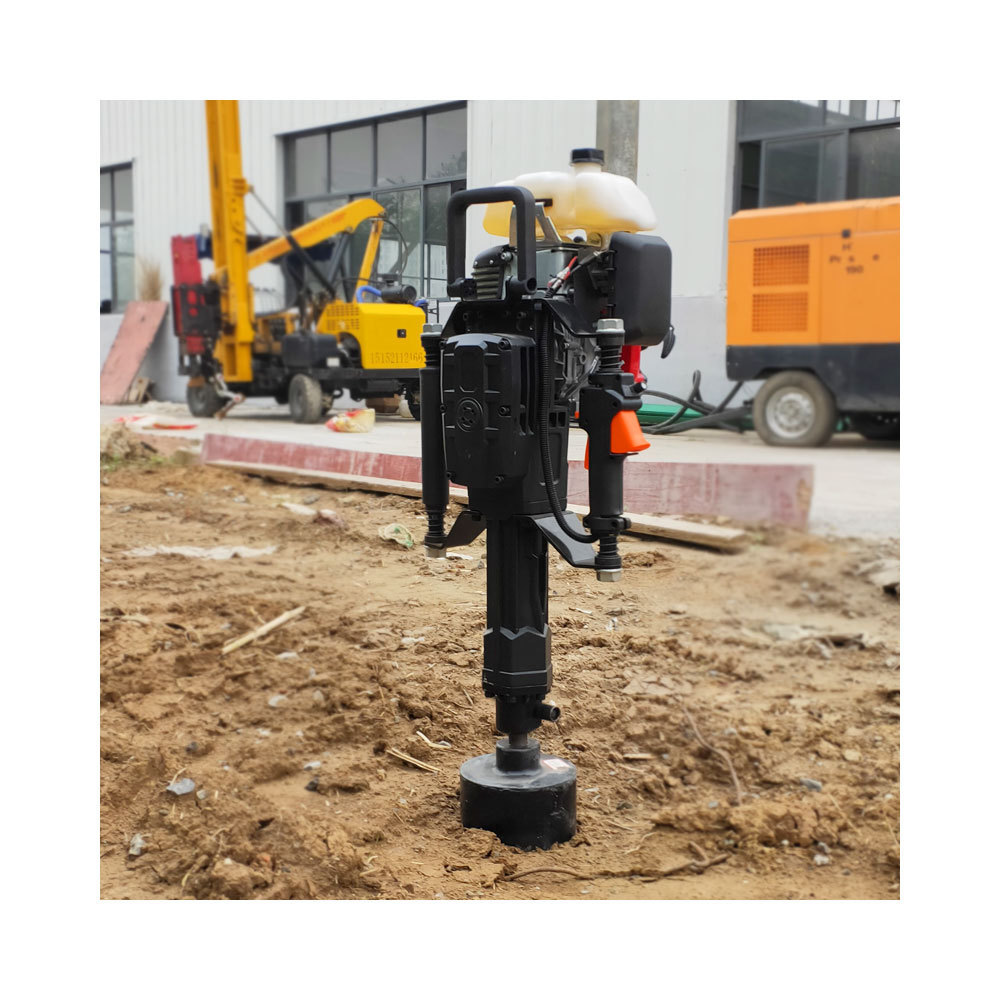 Portable 4-Stroke Gas Powered Pile Driver Low Noise and Hand post driver Vibration Petrol Post Driver  for drilling