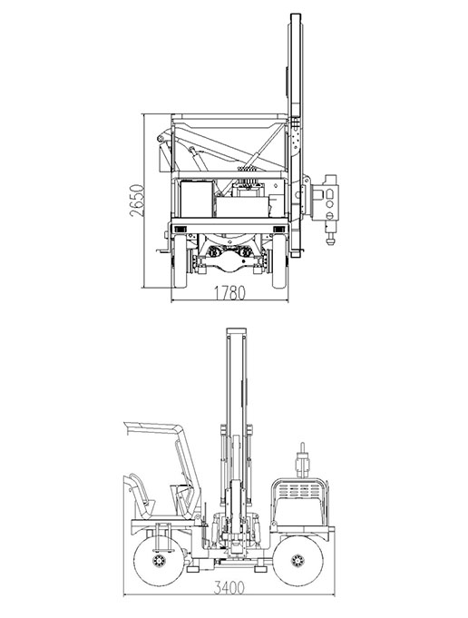 Guardrail post pile truck mounted guardrail pile driver