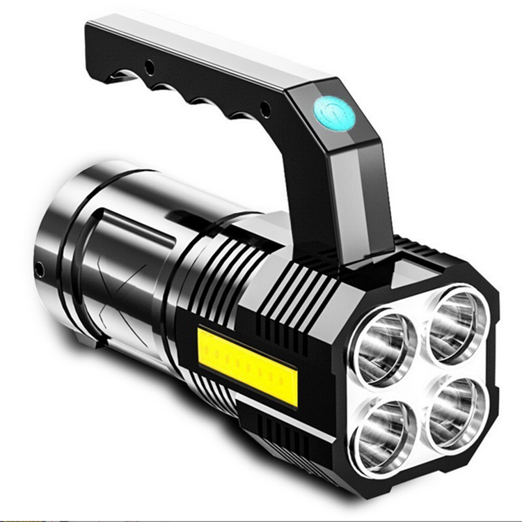 LED Flashlights Handheld Lantern Camping Portable Lamp Strong Light Long-shot USB Rechargeable Built-in Battery Outdoor Lighting