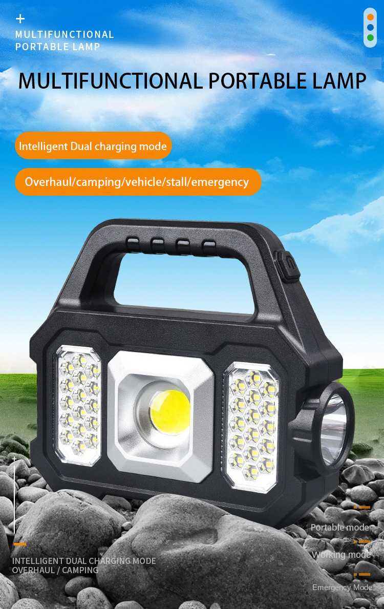 10W LED Work Light USB Rechargeable Solar energy Light Built-in Battery Spotlight Flashlight Lantern,Outdoor Camping Lamp