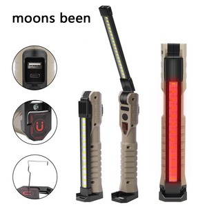 LED Rechargeable Magnetic Work Light Multi-use Hanging Hook Mechanic Work Flashlight 360 Foldable Portable Lamp for Car Repair